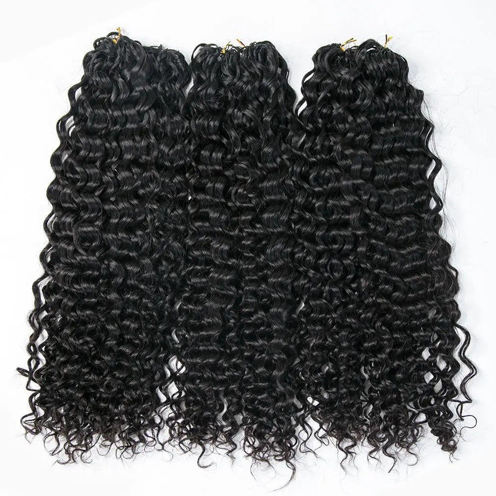 Feather Crochet Boho Hair  Virgin Human Hair Water Wave Silky Soft Crochet Hair Braids 100g/bundle Natural Color