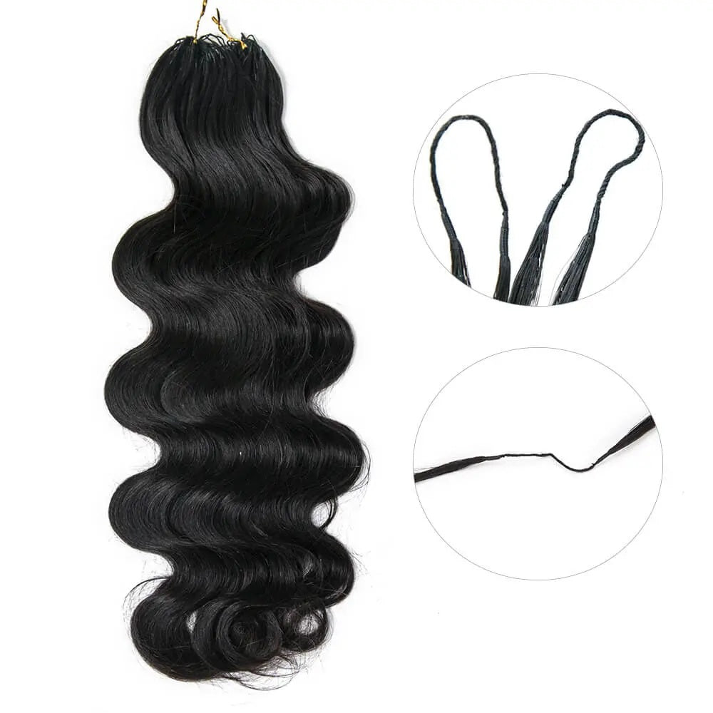Feather Crochet Boho Hair  Virgin Human Hair Body Wave Silky Soft Crochet Hair Braids Natural Color