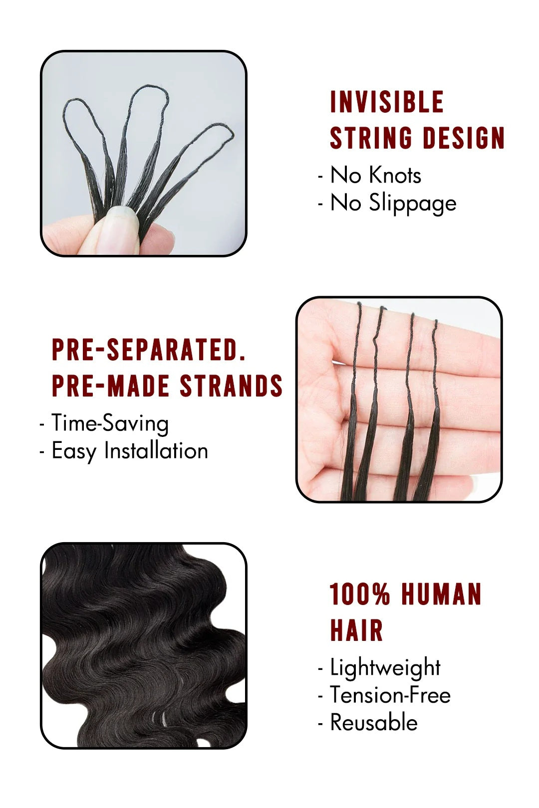 Virgin Human Hair Bundles Body Wave Silky Soft Feather Crochet Hair Braids 100g/bundle Natural Color