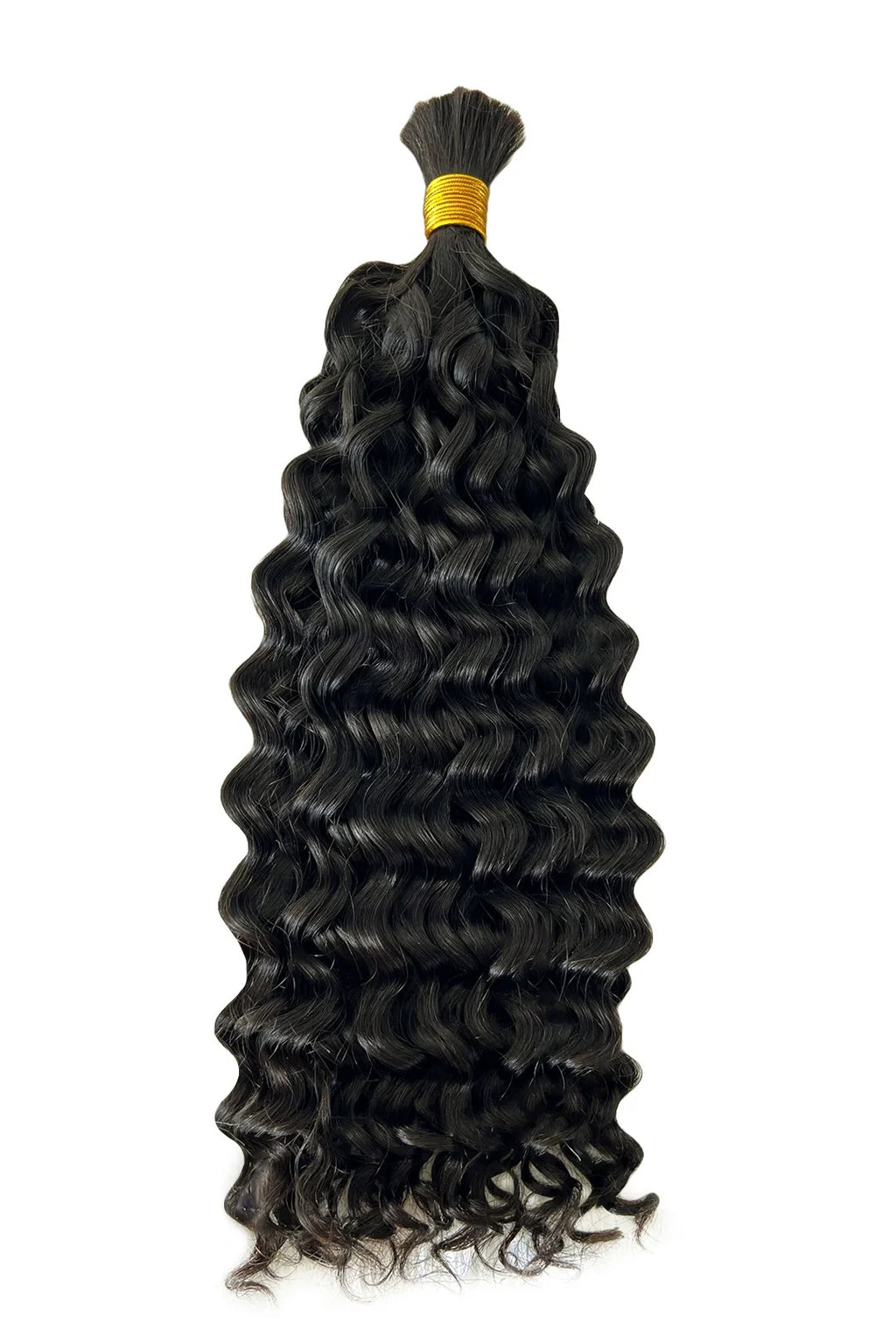 Boho Hair Bulk Virgin Remy Human Hair for Boho Braids, Water Wave Bulk for Braiding Bohemian Knotless Braids 100g #1B Natural Color