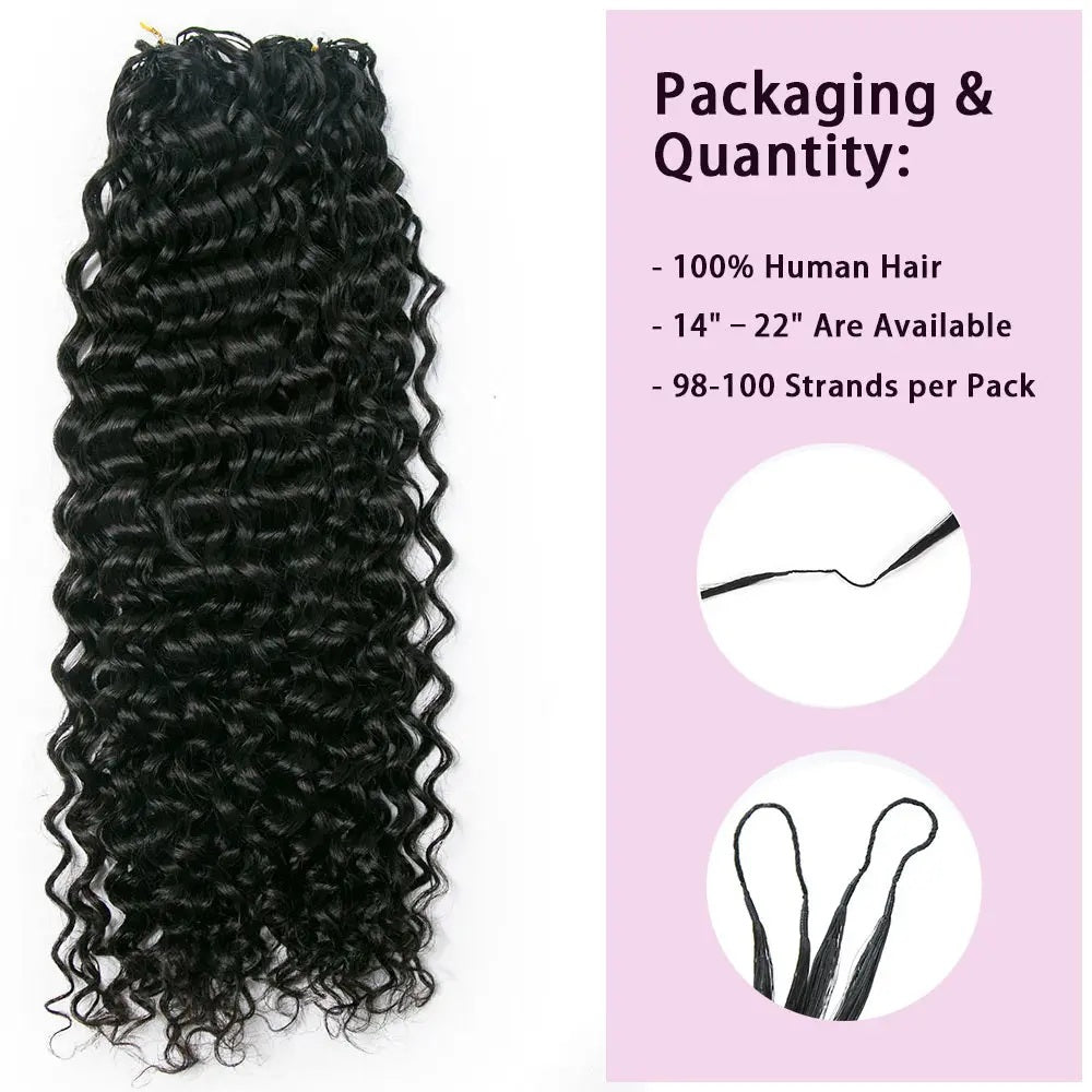 Feather Crochet Boho Hair  Virgin Human Hair Water Wave Silky Soft Crochet Hair Braids 100g/bundle Natural Color